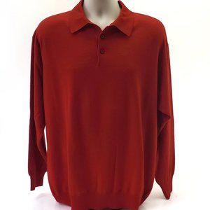 Preppy Golf Gran Sasso Cashmere Sweater Red Men’s XL 54 Button Up Shirt